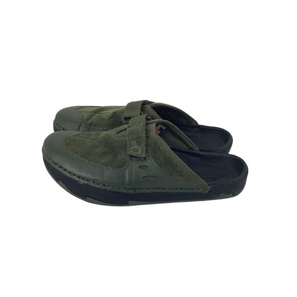 Earth Kalso Negative Heel Suede & Leather Clogs Green Women’s Slip-On Shoes Sz 6 - Picture 5 of 9